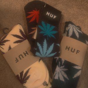 Three pairs of original fun Huf socks.